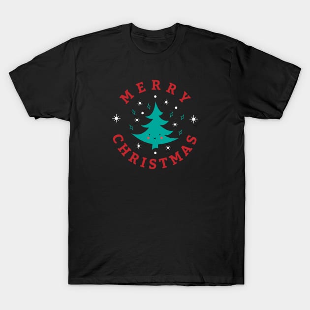 Merry Christmas Kawaii Tree T-Shirt by designminds1